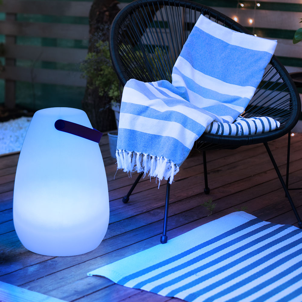 NIMBUS Tragbare LED-Laterne – Batteriebetrieben, 19,5 Cm Hoch, Blau, Mit Schwenkbarem Griff Für Camping & Garten