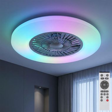 Wentylator sufitowy LED, ściemniany pilotem, D 59,5 cm
