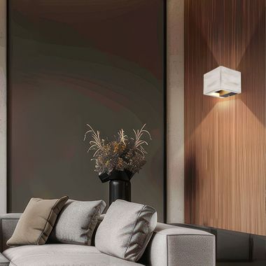LED wall light, matt white, adjustable light cone, H 9.8 cm