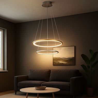 LED pendant light, gold, dimmable, night light, timer, remote control