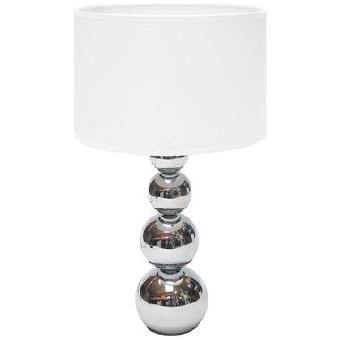 Lampada da tavolo, tessuto bianco, dimmer touch a 3 livelli, H 43 cm