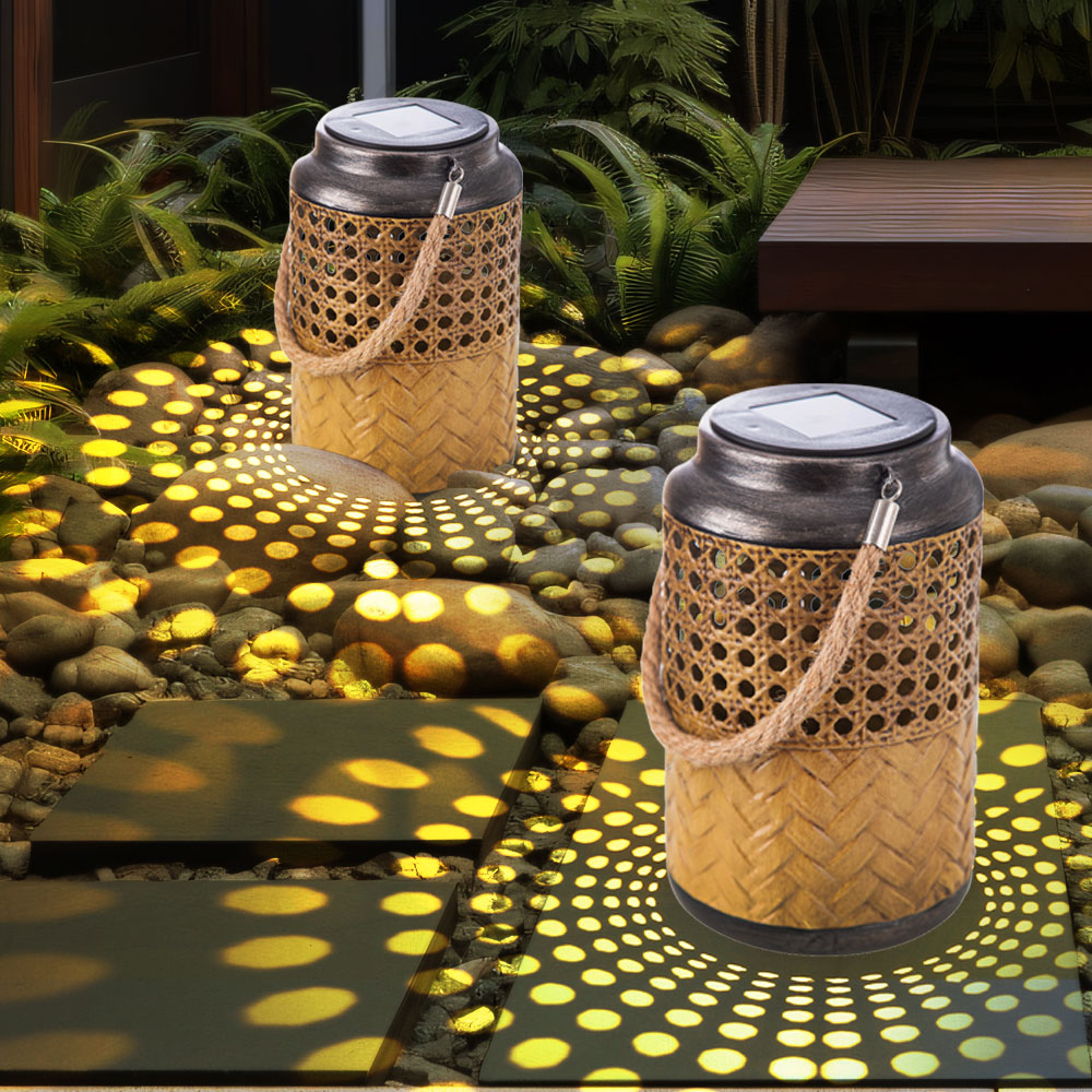 Gartenlampe Solar Laterne Außen Boho Deko Solarleuchte Solarlaternen