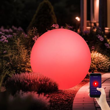 RGB LED ball light, white, app/voice control D 40 cm