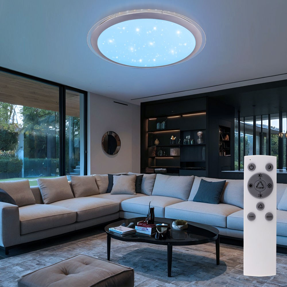 LED Deckenlampe Weiß, Sterneneffekt, D 39 Cm | ETC Shop