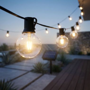 Lampiony solarne LED, 24x żarówki, zewnętrzne, L460cm