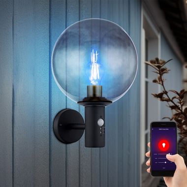 Applique murale LED RVB, détecteur de mouvement, fumée de verre, contrôle par application