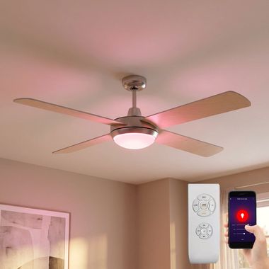RGB LED Deckenventilator, dimmbar, Fernbedienung, D 132 cm