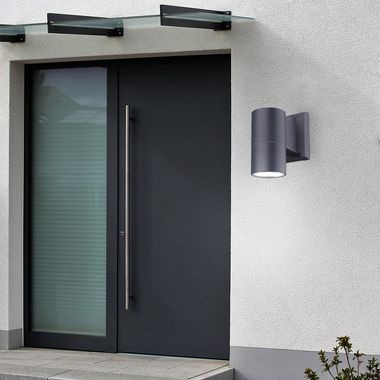 Wall lamp, aluminium anthracite, downward lighting, H 11 cm