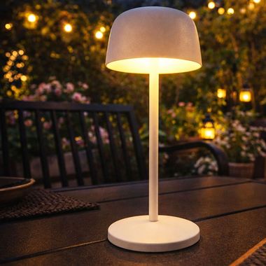 Lampy stołowe LED, białe, ściemniacz dotykowy, IP54, wys. 27 cm