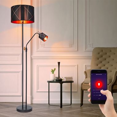 RGB LED vloerlamp, flexibele leeslamp, Smart, H 175 cm