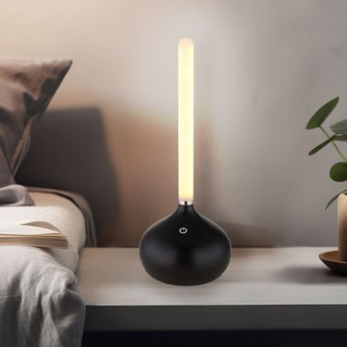 LED Tischleuchte, schwarz opal, Touch, USB-Kabel, H 24,3 cm