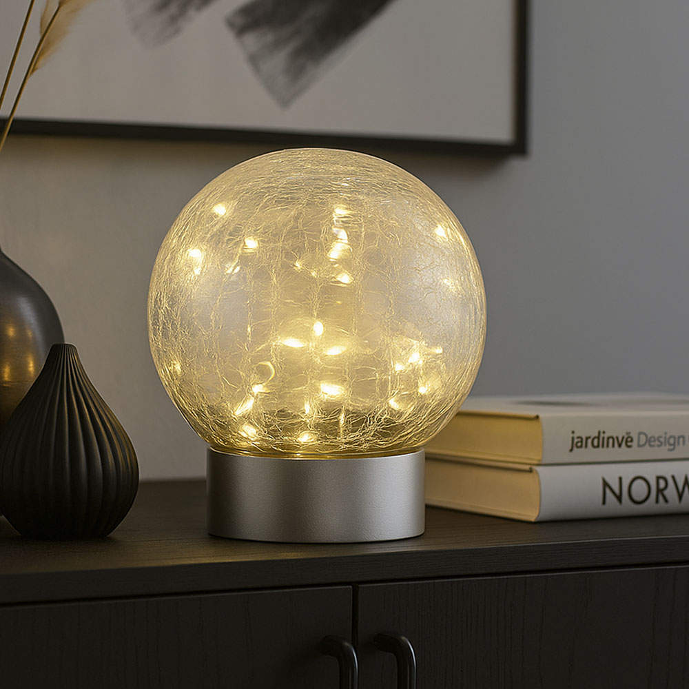Cracklè Kugel Tischlampe Aus Glas, 1970er Bei Kaufen
