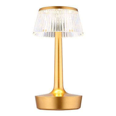 Lampe de table LED, laiton, effet cristal, tactile, intensité lumineuse variable