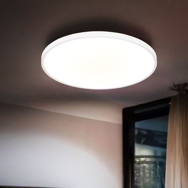 Lampa sufitowa LED, opalizujący biały, podświetlenie, D 40 cm