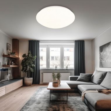 LED Deckenleuchte, Metall, Weiß, D 35 cm