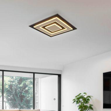 LED ceiling light, metal, black champagne-coloured, L 48 cm