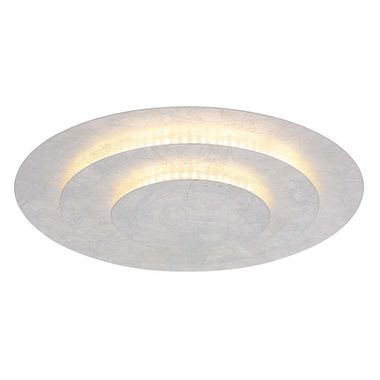 LED Deckenleuchte, Metall silberfarben, D 35 cm 