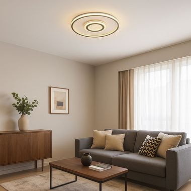 Lampa sufitowa LED, szara, efekt 3D, D 43,2 cm