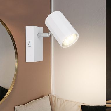 Wandleuchte, weiß matt, Spot beweglich, H 14 cm