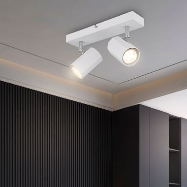 Ceiling light, white, adjustable spotlight, L 29cm