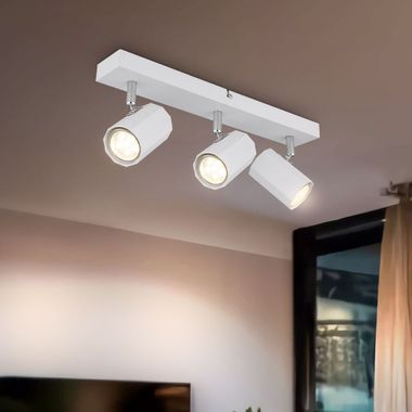 Plafonnier, blanc, spot réglable, L 39cm