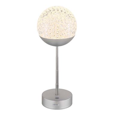 LED table lamp, touch dimmer, stainless steel silver, H 31.5 cm