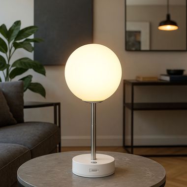 Lampa stołowa LED, akumulator, ściemniacz dotykowy, regulacja wysokości, wys. 28 cm