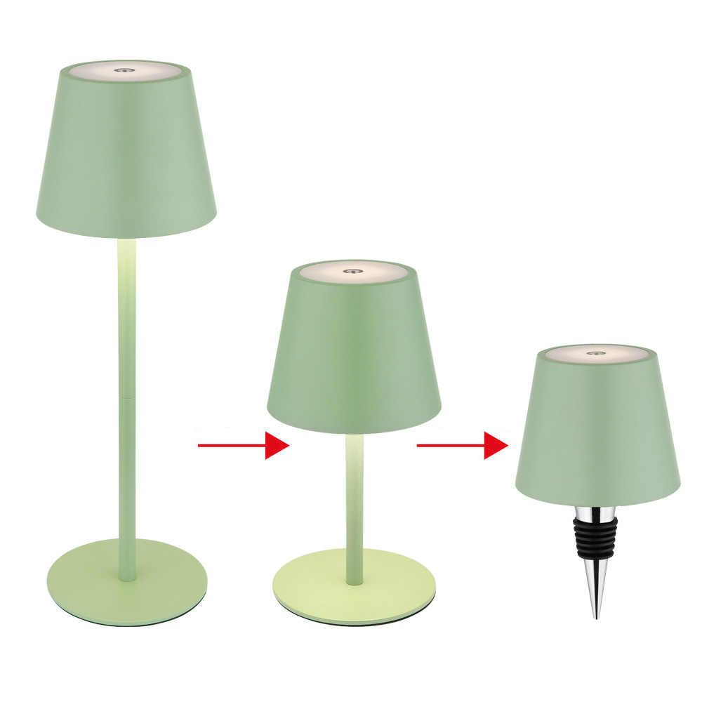 Lampe De Table à Poser Sur Bouteille – Embout LED Décoratif, Dimmable, Portable, Rechargeable, Couleur Marron