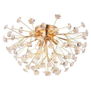 LED Deckenleuchte, 4-Flammig, Kristall, gold, klar, D 45 cm