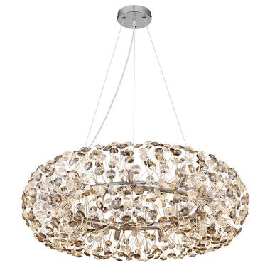 LED hanglamp, 20-bol, kristallen, rook helder, D 80 cm