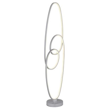 LED floor lamp, metal, silver, CCT, foot switch