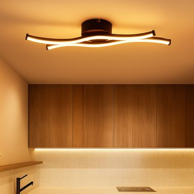 Plafonnier LED, métal, noir, L 47,6 cm