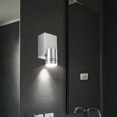 Applique LED, aluminium brossé, H 8,3 cm