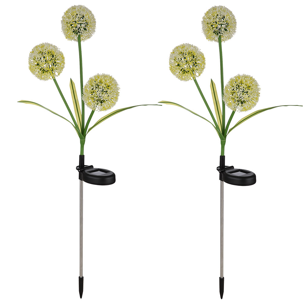 Maximex Solar LED Gartenstecker Pusteblume 2er Set – Bunte 5-Farben-LEDs, 2 Lichtmodi, Dämmerungssensor, Wetterfest Für Beete & Pflanzkübel, 9 X 75 Cm