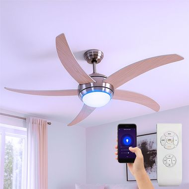 RGB LED Deckenventilator, Fernbedienung, App- und Sprachsteuerung
