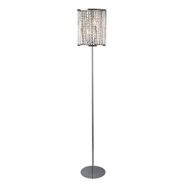 Vloerlamp, chroom, H 152 cm, aluminium, kristal, ELISE