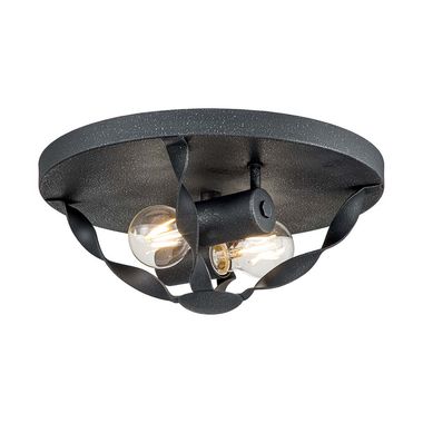 Ceiling light, 2-bulb, gray, steel, D 33 cm