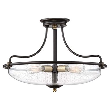 Ceiling light, steel glass, brass, D 52.8 cm