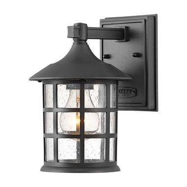 Wall light, outdoor light, glass, IP44, black, H 23.8 cm