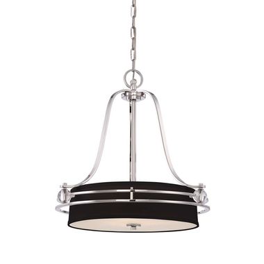 Suspension lamp, ceiling lamp, metal glass linen, D 58.4 cm