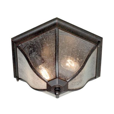 Outdoor lamp, ceiling lamp, ALU glass, bronze, D 36 cm