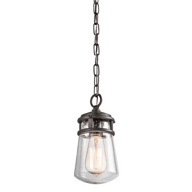 Outdoor lamp, hanging lamp, glass aluminium, bronze, H 24.6 cm