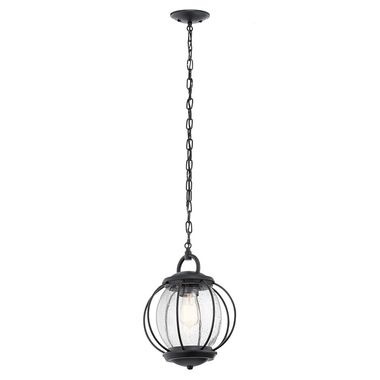 Suspension lamp, ceiling lamp, steel, black, D 27.9 cm