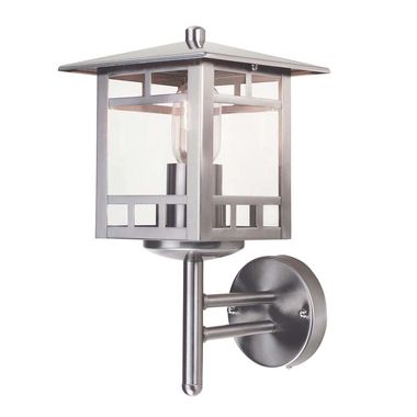 Outdoor lamp, wall lamp, stainless steel, steel, IP44