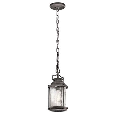 Outdoor light, chain lantern, steel glass, D 15.4 cm