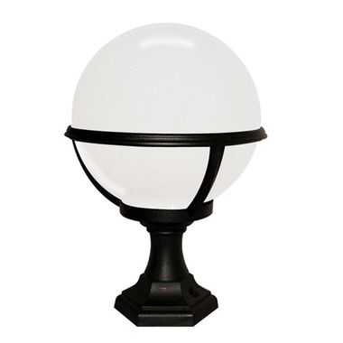 Lampada da esterno, lampada a piedistallo, sfera, H 39 cm, nera