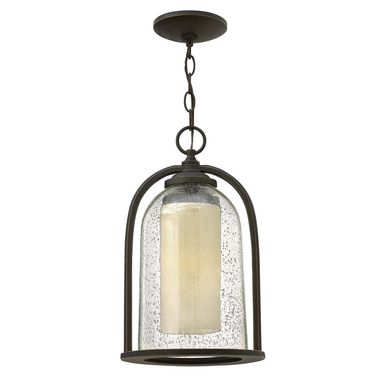 Outdoor lamp, pendant lamp, ALU glass, D 23.5 cm, bronze