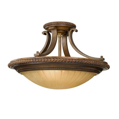 Ceiling light, steel glass, gold/bronze, D 45.7 cm