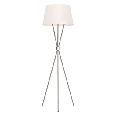 Floor lamp, steel linen, nickel, H 139.7 cm