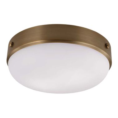 Plafondlamp, staal glas messing, D 33 cm